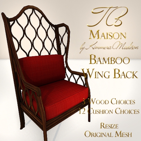 TB Maison Bamboo Wingback Chair AD